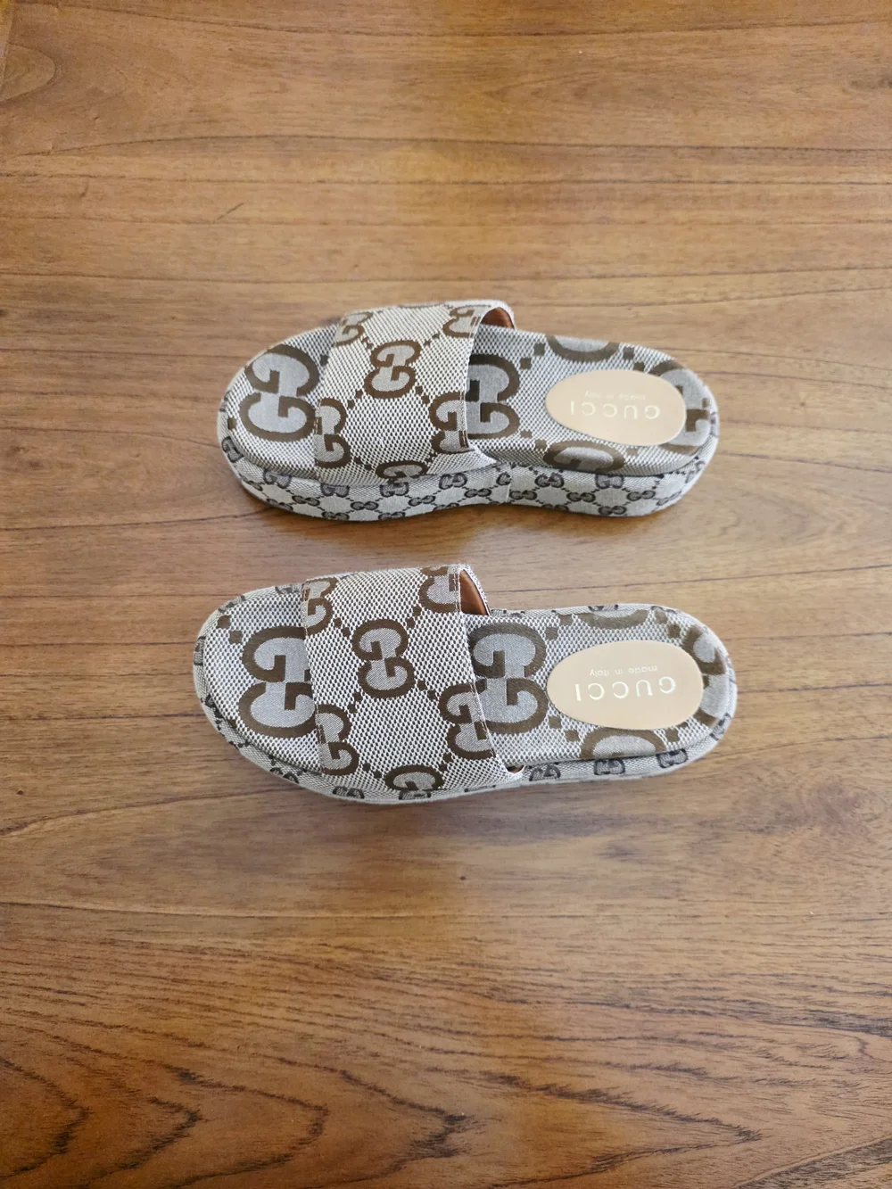 Gucci Brown GG Logo Sandals - Picture 7 of 10